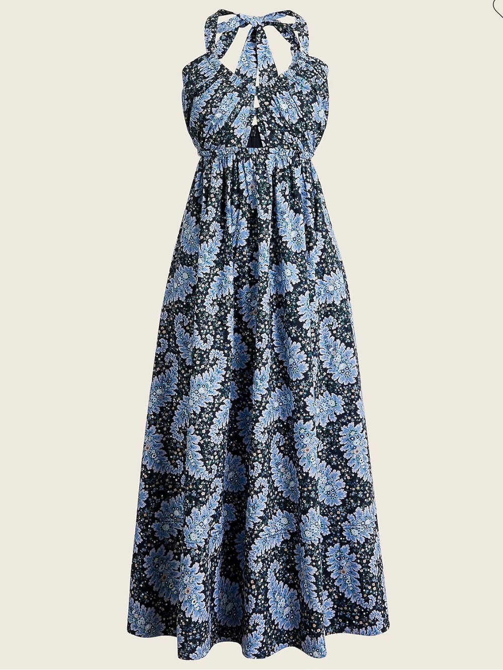 J.Crew Collection Halter cutout midi dress in ratti pacific paisley size 4
